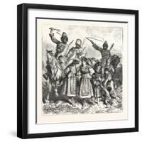 The Turko Servian War, Circassians Carying Off Bulgarian Women and Children, 1876, Turkey, Serbia-null-Framed Giclee Print