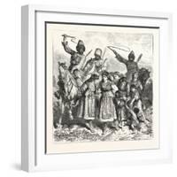 The Turko Servian War, Circassians Carying Off Bulgarian Women and Children, 1876, Turkey, Serbia-null-Framed Giclee Print