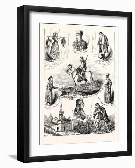 The Turko-Servian War; Pen-And-Ink Sketches, 1876, Turkey, Serbia-null-Framed Giclee Print