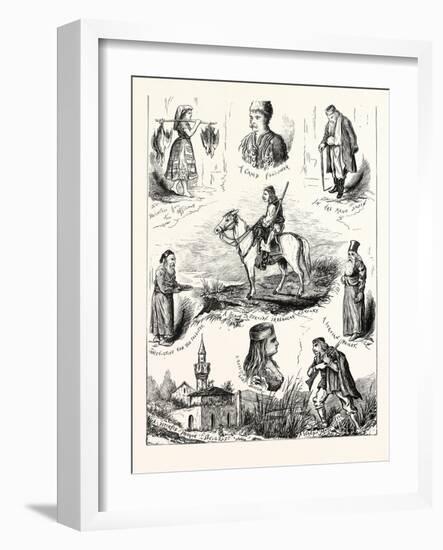 The Turko-Servian War; Pen-And-Ink Sketches, 1876, Turkey, Serbia-null-Framed Giclee Print