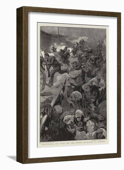 The Turks are Upon Us! the Greek Stampede to Larissa-William Hatherell-Framed Giclee Print