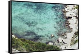 The turquoise blue Mediterranean Sea all around Formentera,-Nadja Jacke-Framed Stretched Canvas