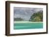 The turquoise lagoon of Bora Bora, Society Islands, French Polynesia, Pacific-Michael Runkel-Framed Photographic Print