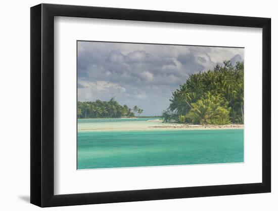 The turquoise lagoon of Bora Bora, Society Islands, French Polynesia, Pacific-Michael Runkel-Framed Photographic Print