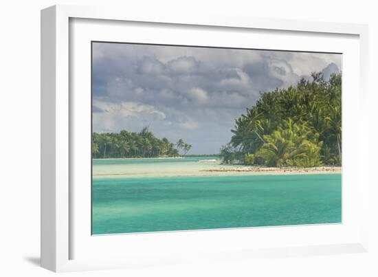 The turquoise lagoon of Bora Bora, Society Islands, French Polynesia, Pacific-Michael Runkel-Framed Photographic Print