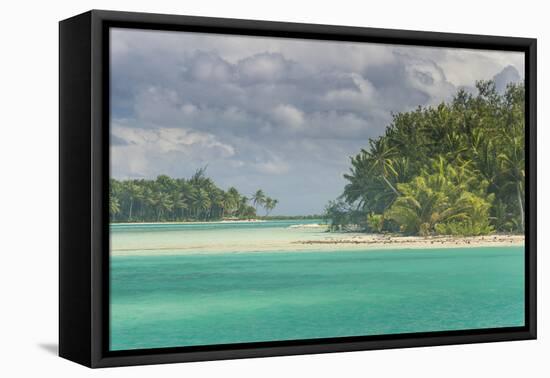 The turquoise lagoon of Bora Bora, Society Islands, French Polynesia, Pacific-Michael Runkel-Framed Stretched Canvas