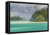 The turquoise lagoon of Bora Bora, Society Islands, French Polynesia, Pacific-Michael Runkel-Framed Stretched Canvas