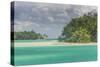 The turquoise lagoon of Bora Bora, Society Islands, French Polynesia, Pacific-Michael Runkel-Stretched Canvas