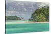 The turquoise lagoon of Bora Bora, Society Islands, French Polynesia, Pacific-Michael Runkel-Stretched Canvas