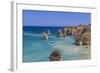 The Turquoise Water of the Atlantic Ocean and Cliffs Surrounding Praia Dona Ana Beach, Lagos-Roberto Moiola-Framed Photographic Print