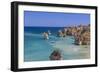 The Turquoise Water of the Atlantic Ocean and Cliffs Surrounding Praia Dona Ana Beach, Lagos-Roberto Moiola-Framed Photographic Print