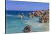 The Turquoise Water of the Atlantic Ocean and Cliffs Surrounding Praia Dona Ana Beach, Lagos-Roberto Moiola-Stretched Canvas