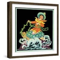 The Turtle Ride - Child Life-Hazel Frazee-Framed Giclee Print