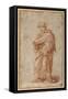 The Twelve Apostles: St. Philip, 1518-20 (Chalk on Paper)-Giulio Romano-Framed Stretched Canvas