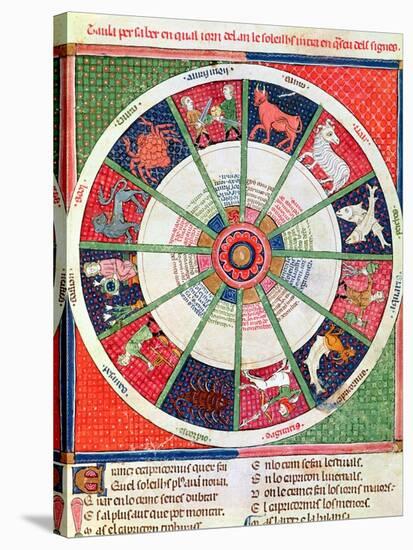 The Twelve Signs of the Zodiac and the Sun-Master Ermengaut-Stretched Canvas