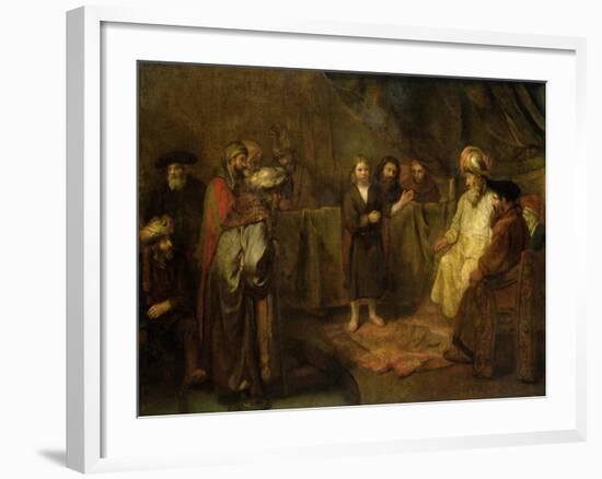 The Twelve Year Old Jesus in Front of the Scribes, circa 1655-Rembrandt van Rijn-Framed Giclee Print