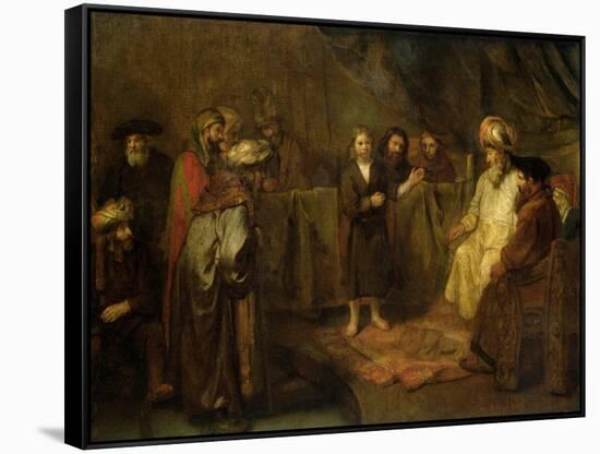 The Twelve Year Old Jesus in Front of the Scribes, circa 1655-Rembrandt van Rijn-Framed Stretched Canvas