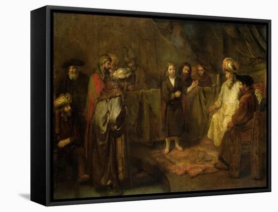 The Twelve Year Old Jesus in Front of the Scribes, circa 1655-Rembrandt van Rijn-Framed Stretched Canvas