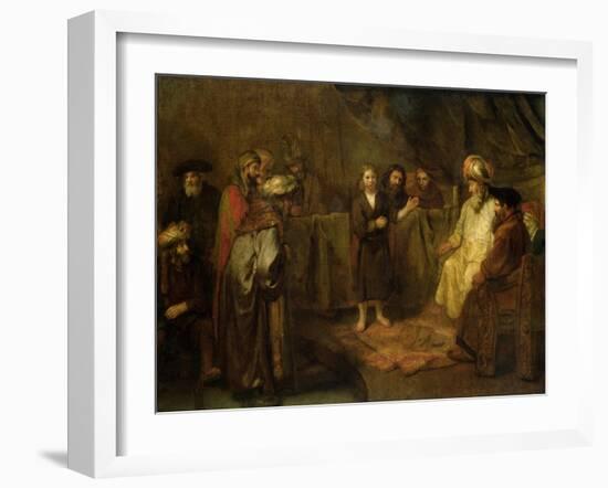 The Twelve Year Old Jesus in Front of the Scribes, circa 1655-Rembrandt van Rijn-Framed Giclee Print