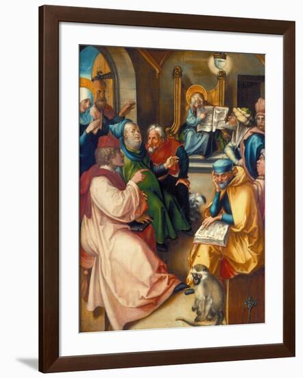 The Twelve Year-Old Jesus in the Temple, from the Altar: the Virgin's Seven Agonies, 1495-96-Albrecht Dürer-Framed Giclee Print