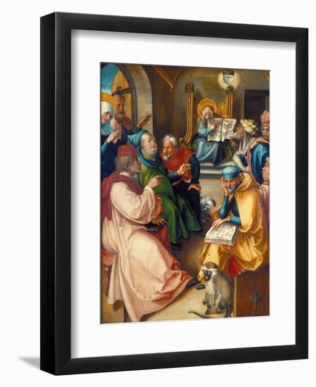 The Twelve Year-Old Jesus in the Temple, from the Altar: the Virgin's Seven Agonies, 1495-96-Albrecht Dürer-Framed Giclee Print