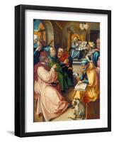 The Twelve Year-Old Jesus in the Temple, from the Altar: the Virgin's Seven Agonies, 1495-96-Albrecht Dürer-Framed Giclee Print