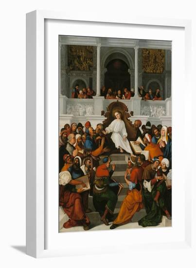 The Twelve-Year-Old Jesus Teaching in the Temple, 1524-Ludovico Mazzolino-Framed Giclee Print