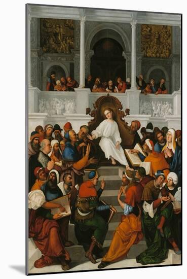 The Twelve-Year-Old Jesus Teaching in the Temple, 1524-Ludovico Mazzolino-Mounted Giclee Print