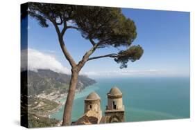 The Twin Domes of San Pantaleone Church from Villa Rofolo in Ravello-Martin Child-Stretched Canvas