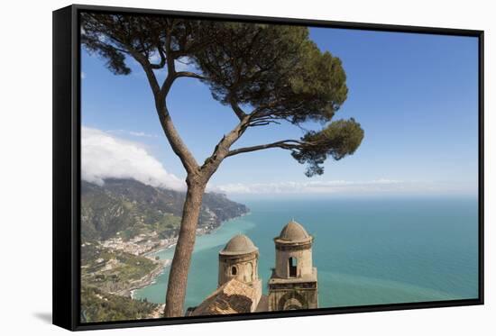 The Twin Domes of San Pantaleone Church from Villa Rofolo in Ravello-Martin Child-Framed Stretched Canvas