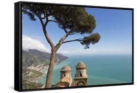 The Twin Domes of San Pantaleone Church from Villa Rofolo in Ravello-Martin Child-Framed Stretched Canvas