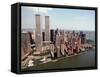 The Twin Towers of the World Trade Center Rise Above the New York Skyline-null-Framed Stretched Canvas