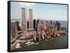The Twin Towers of the World Trade Center Rise Above the New York Skyline-null-Framed Stretched Canvas
