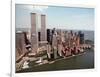 The Twin Towers of the World Trade Center Rise Above the New York Skyline-null-Framed Photographic Print