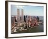 The Twin Towers of the World Trade Center Rise Above the New York Skyline-null-Framed Photographic Print