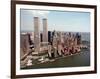 The Twin Towers of the World Trade Center Rise Above the New York Skyline-null-Framed Photographic Print