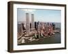 The Twin Towers of the World Trade Center Rise Above the New York Skyline-null-Framed Photographic Print