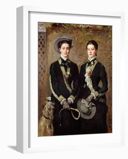 The Twins, Portrait of Kate Edith and Grace Maud Hoare, 1876-John Everett Millais-Framed Giclee Print