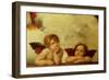 The two angels. Detail of the Madonna Sistina.-Raphael-Framed Giclee Print