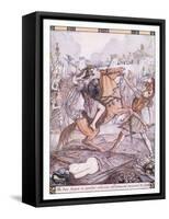 The Two Began a Combat Whereon All around Paused to Look-Herbert Cole-Framed Stretched Canvas
