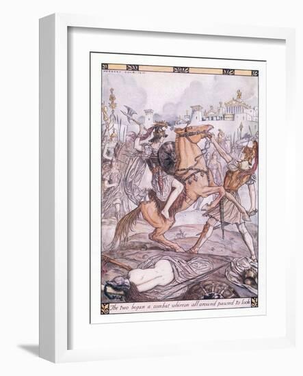 The Two Began a Combat Whereon All around Paused to Look-Herbert Cole-Framed Giclee Print