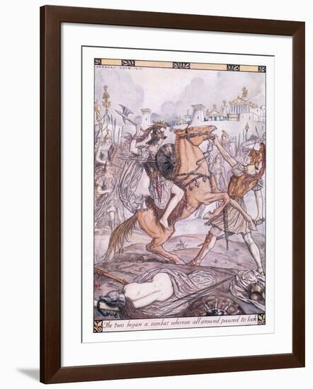 The Two Began a Combat Whereon All around Paused to Look-Herbert Cole-Framed Giclee Print