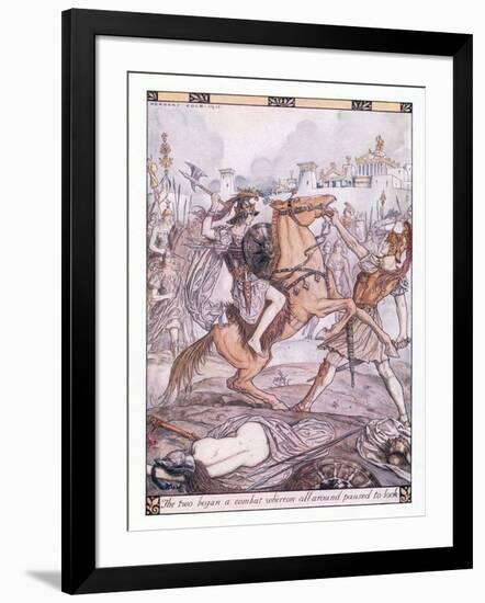 The Two Began a Combat Whereon All around Paused to Look-Herbert Cole-Framed Giclee Print