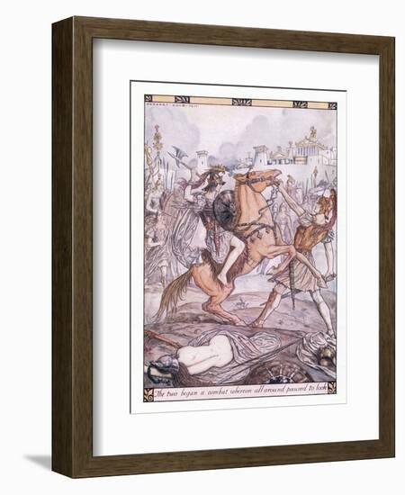 The Two Began a Combat Whereon All around Paused to Look-Herbert Cole-Framed Giclee Print