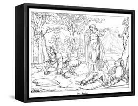 The Two Brothers, Engraved by J. Dielmann-Alfred Rethel-Framed Stretched Canvas