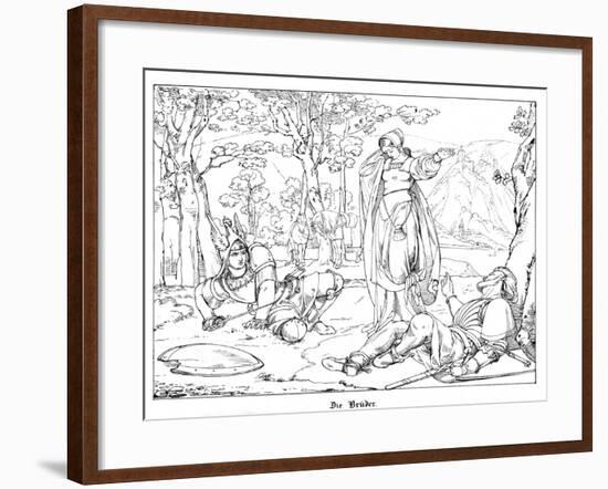 The Two Brothers, Engraved by J. Dielmann-Alfred Rethel-Framed Giclee Print