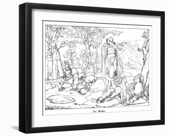 The Two Brothers, Engraved by J. Dielmann-Alfred Rethel-Framed Giclee Print