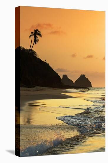 The Two Brothers Rock Formations and Praia Do Bode Beach at Sunset-Alex Saberi-Stretched Canvas