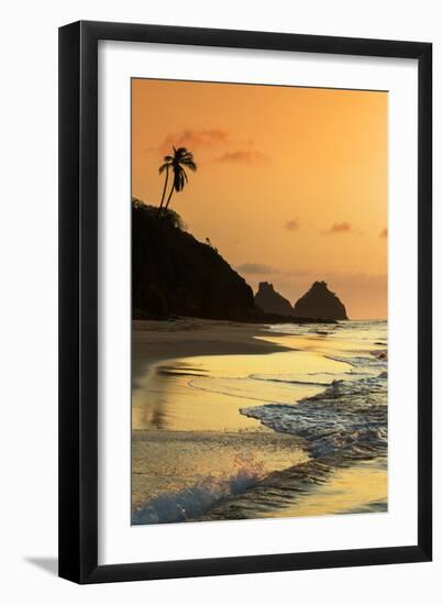 The Two Brothers Rock Formations and Praia Do Bode Beach at Sunset-Alex Saberi-Framed Photographic Print