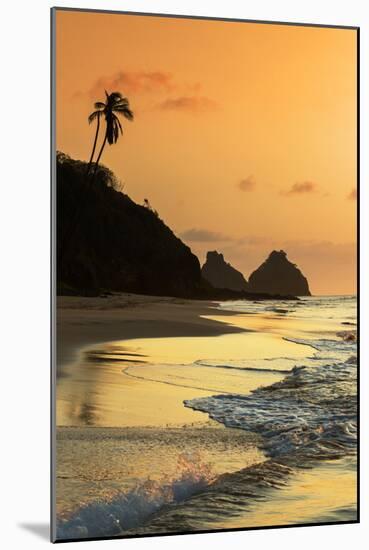 The Two Brothers Rock Formations and Praia Do Bode Beach at Sunset-Alex Saberi-Mounted Photographic Print